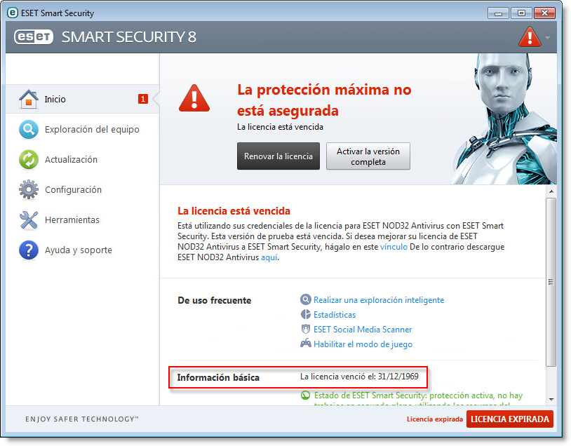 KB2922] Mi producto de seguridad ESET informa que ha expirado ...