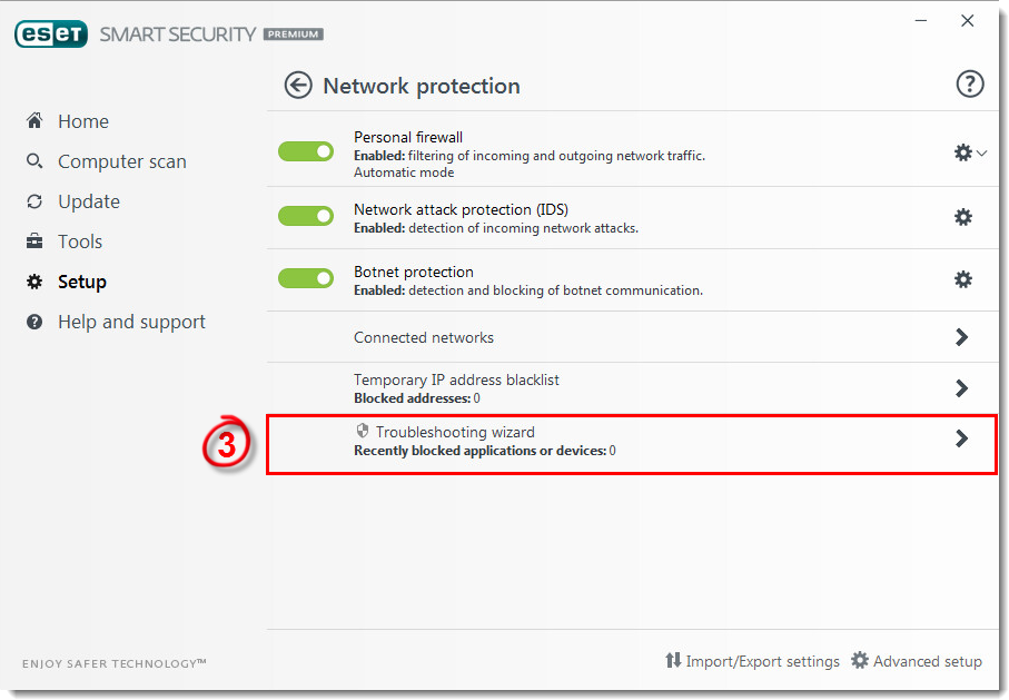 [KB6526] Firewall Troubleshooting wizard in ESET Windows home products