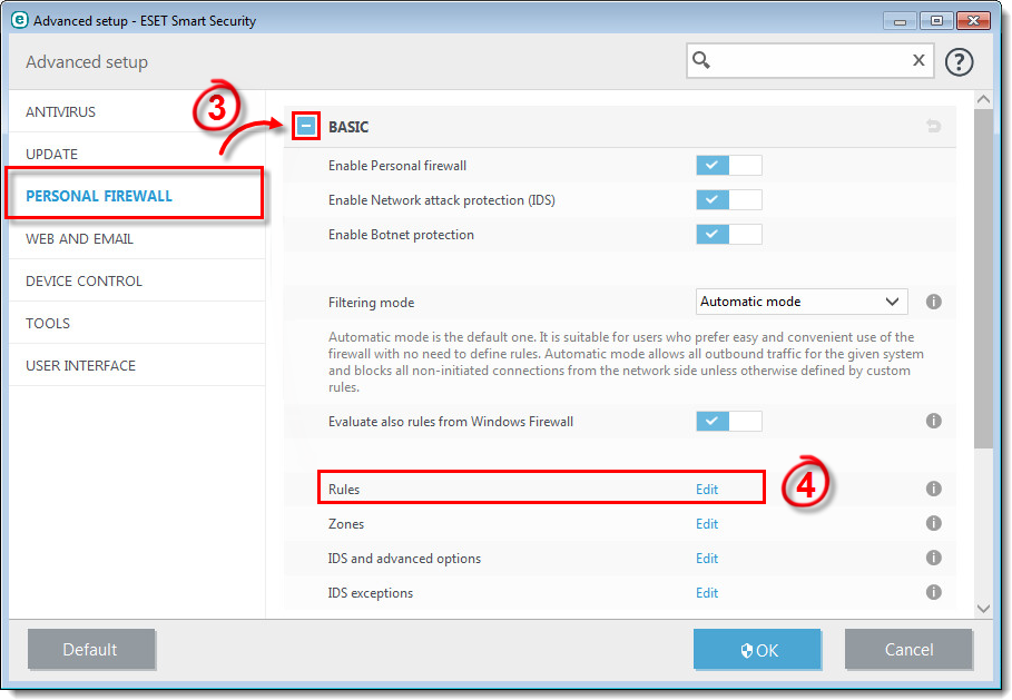 [KB3112] Open or close (allow or deny) a specific port on the ESET firewall