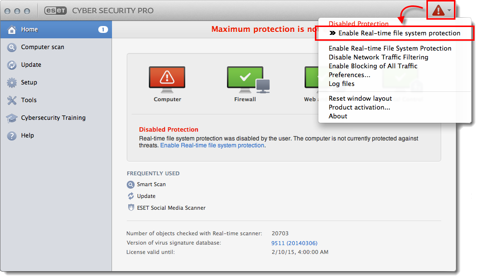 how to disable security software mac