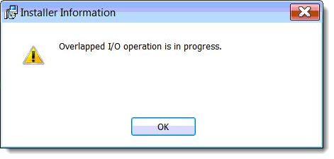 “Overlapped I/O operation is in progress” when installing ESET product