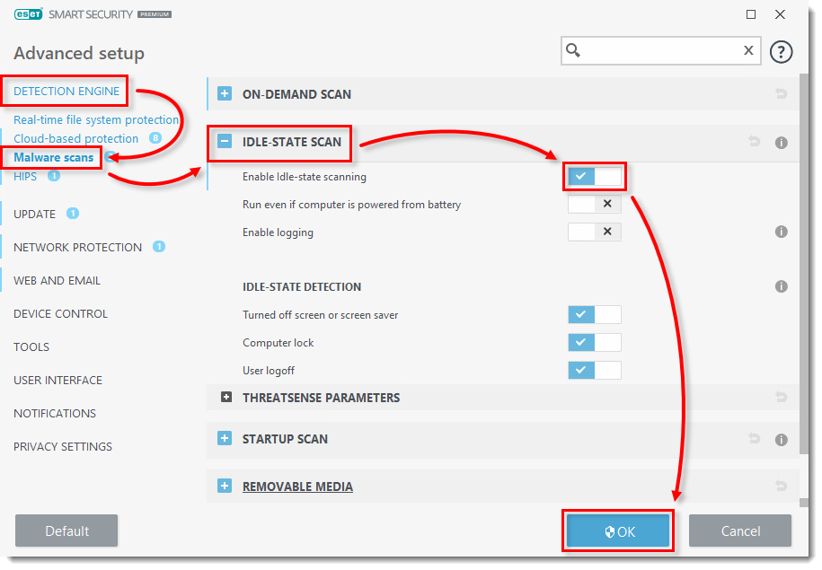 KB2909] Advanced scanning options in ESET Windows home products 