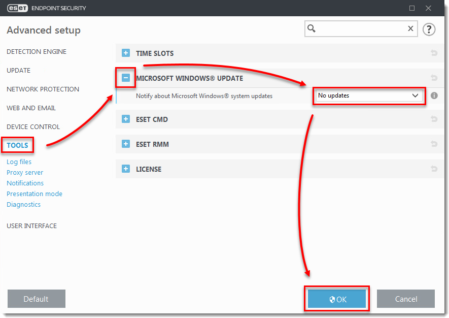 eset endpoint security update failed