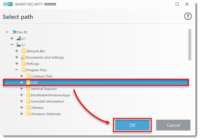 حذف فایل‌ها یا پوشه‌ها از اسکن در محصولات ESET Windows home