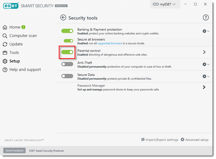 Kb3074 Parental Control Key Features In Eset Smart Security Premium Eset Smart Security And Eset Internet Security