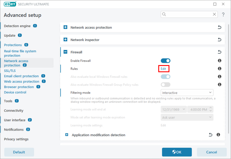 [KB3198] Pause or disable the ESET Firewall