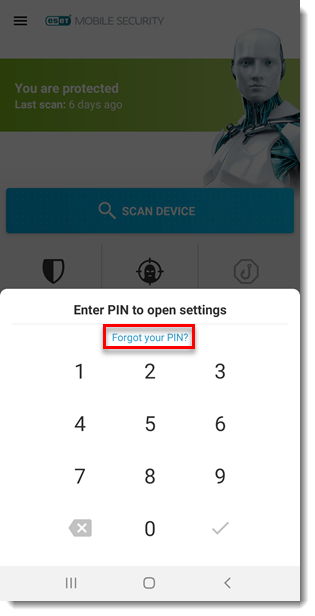 KB2949] Reimpostare una password smarrita o dimenticata per ESET Mobile  Security for Android
