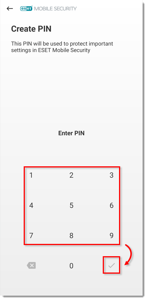 Resgatar código, ESET Mobile Security