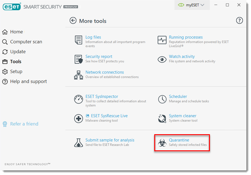 [KB3195] Restore a quarantined file in ESET Windows home products
