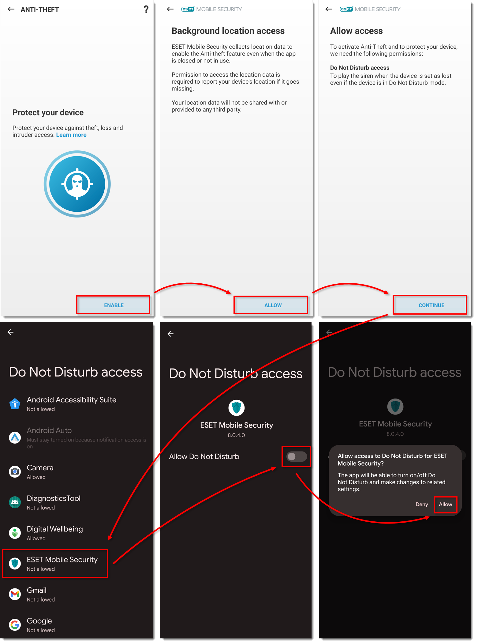 Resgatar código, ESET Mobile Security