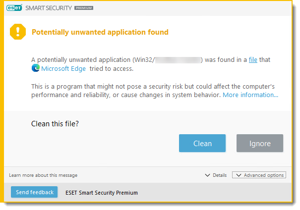 trojan virus Generik.ICX ESET virus scanner notification