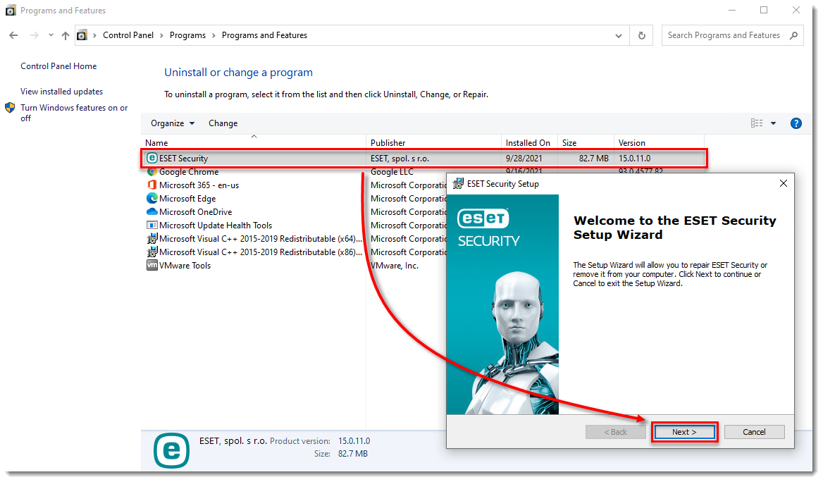 how to uninstall eset security 5