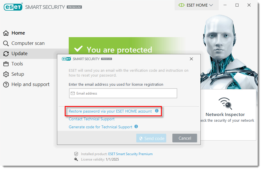 رمز عبور تنظیمات خود را در محصولات خانگی ESET Windows باز کنید