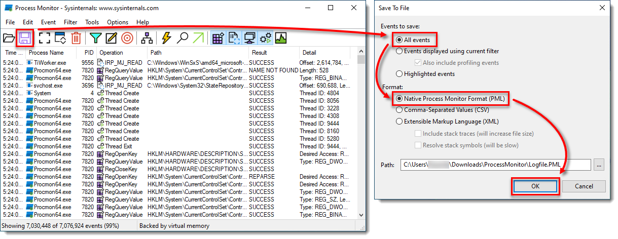 process monitor boot logging