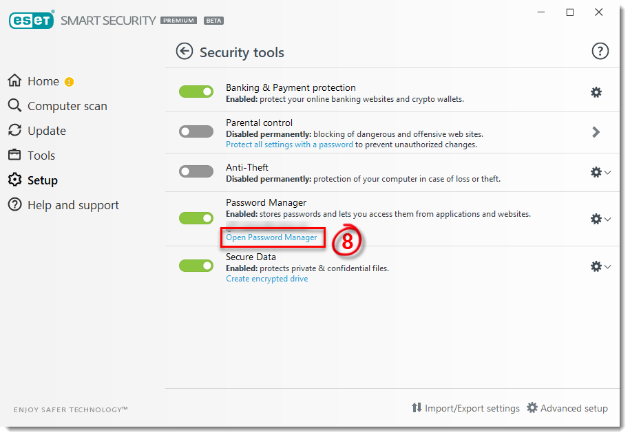 eset endpoint security username password