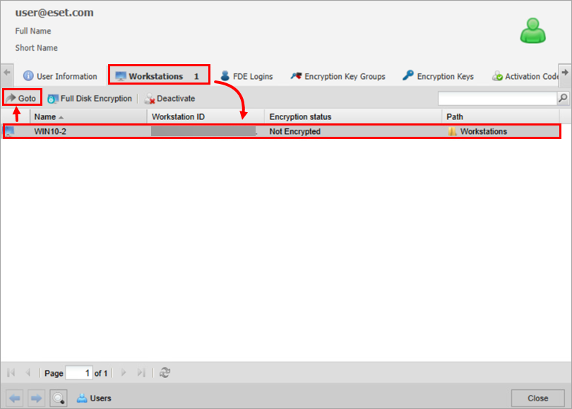 KB7436] Transfer FDE managed users to a different ESET