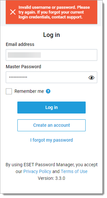 [KB7829] Error messages displayed when using ESET Password Manager