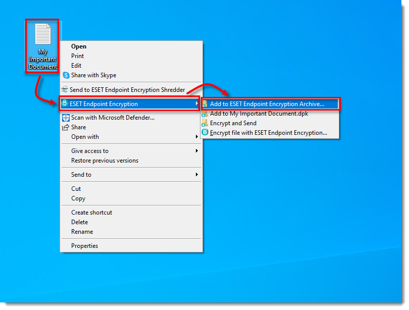 KB7960] Create and open ESET Endpoint Encryption Archive