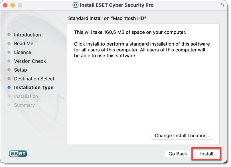 eset cybersecurity mac username and password
