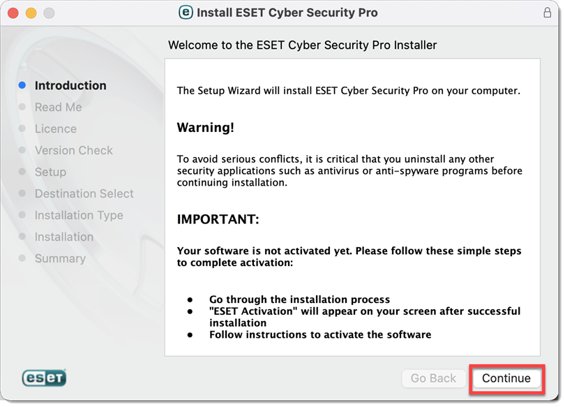 delete eset cybersecurity for mac