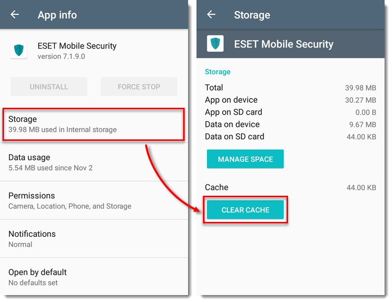 ESET Mobile Security برای اندروید "لطفاً اتصال به اینترنت خود را بررسی کنید و دوباره امتحان کنید"