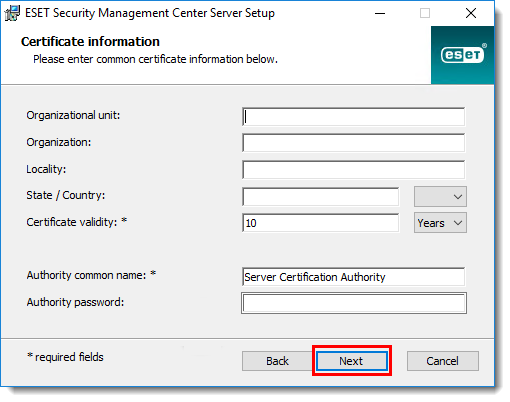 Eset security management center server как обновить