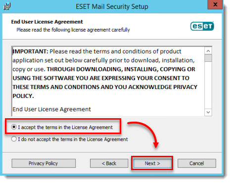 Eset mail security настройка