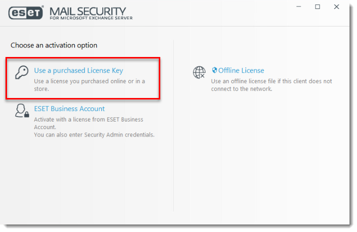 Может ли один ключ лицензии активировать eset mail security и eset endpoint security
