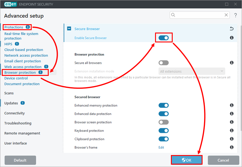 [KB7734] Enable and configure Secure Browser in ESET Endpoint Security ...