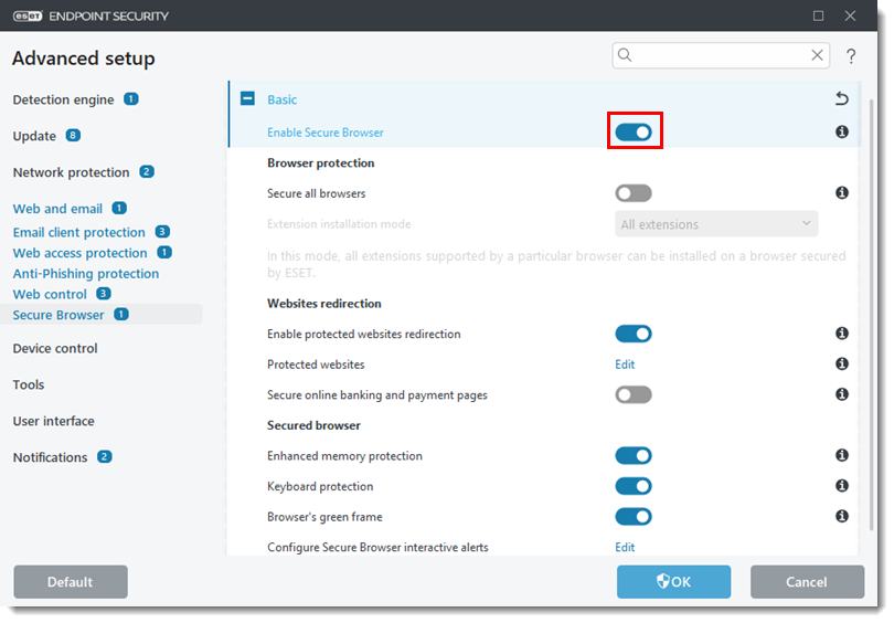 [KB7734] Enable And Configure Secure Browser In ESET Endpoint Security ...