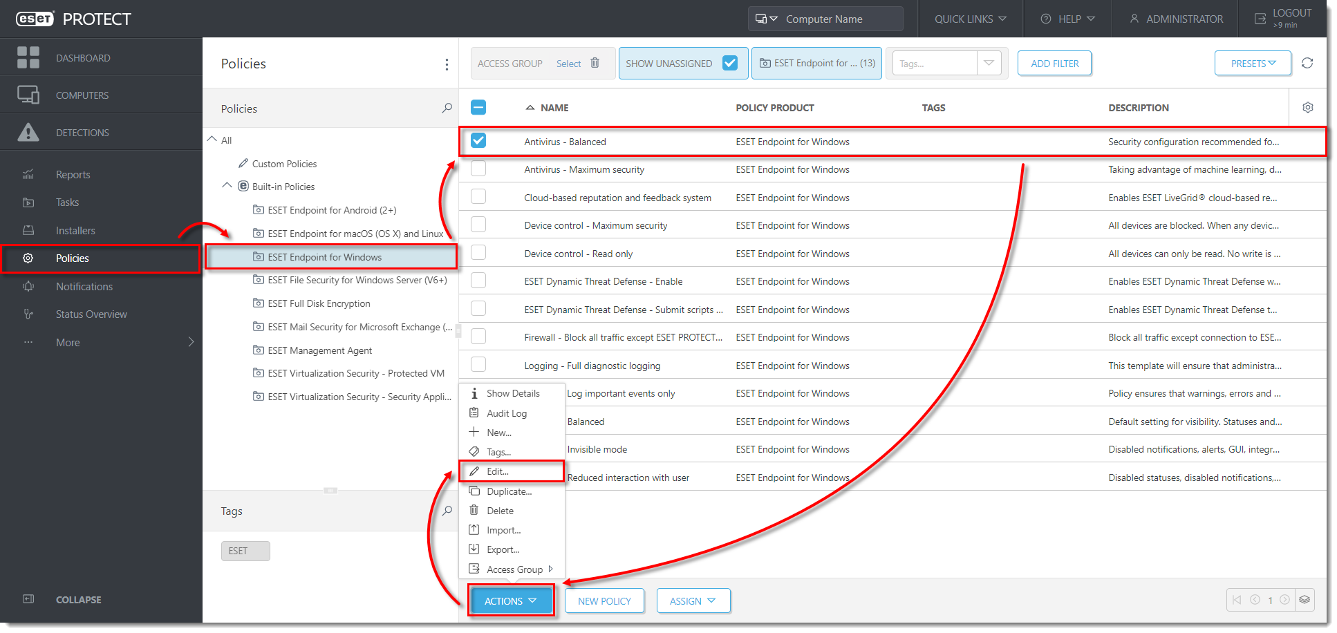 Opening the ESET PROTECT Web Console, ESET PROTECT