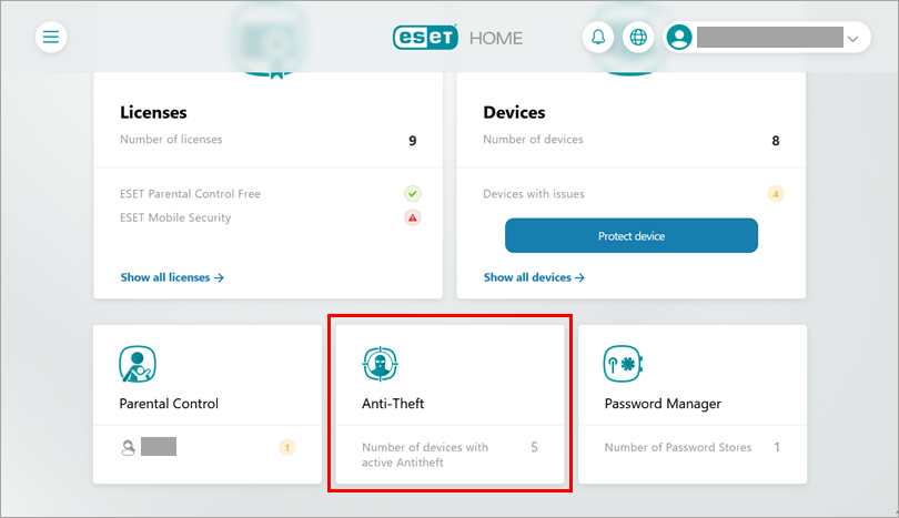 Resgatar código, ESET Mobile Security