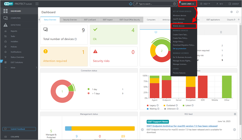 Opening the ESET PROTECT Web Console, ESET PROTECT